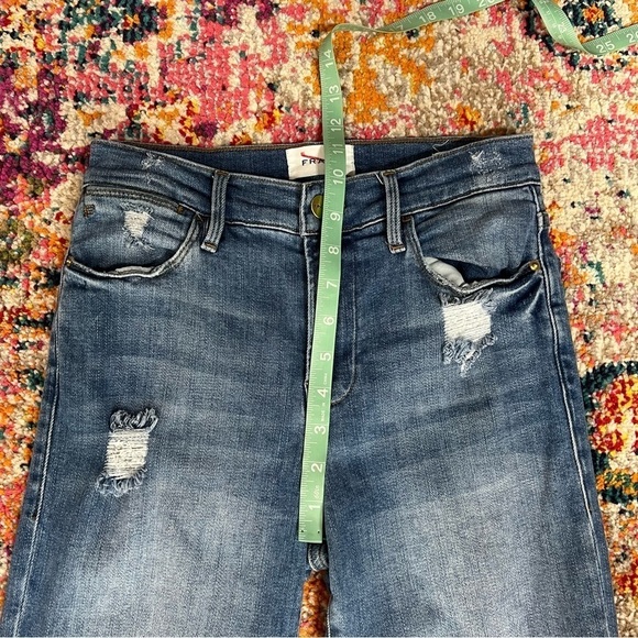 FRAME Denim Le High‎ Straight Jean In Laskey Rips Women's Size 27 - Picture 10 of 14
